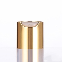 Couvercles à vis en aluminium doré brillant en métal cosmétique 18mm 20mm 24mm 28mm 33mm bouchon de presse à disque en plastique pour bouteille