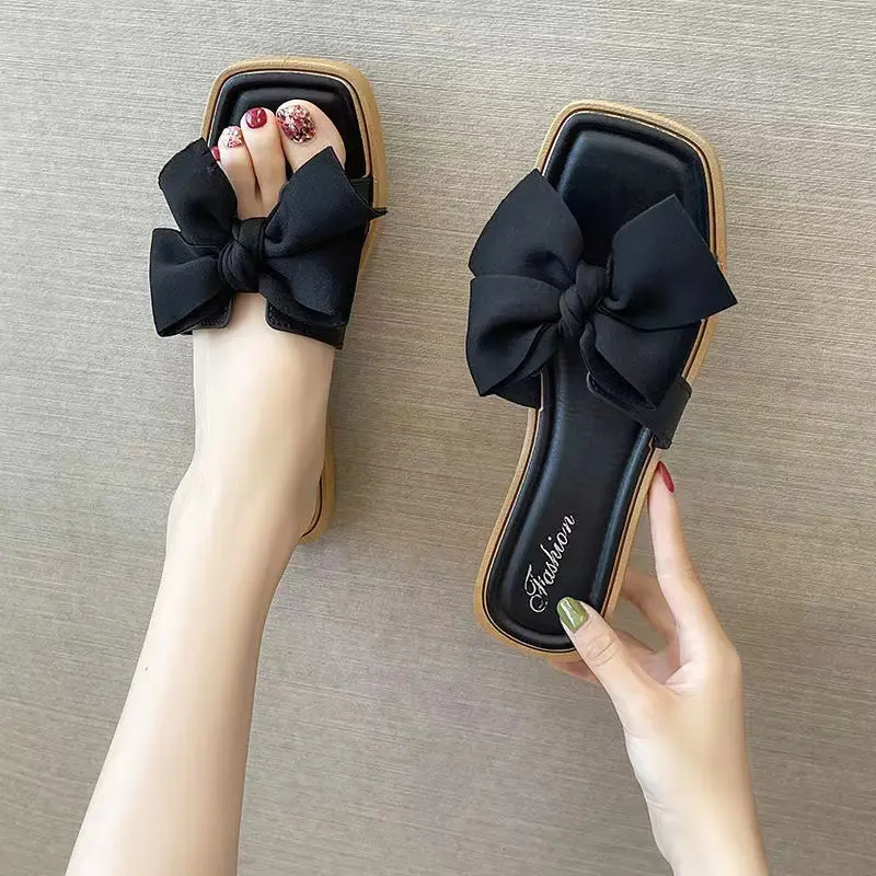 CWS sandal datar wanita, Kasut Slide kasual trendi musim panas untuk perempuan
