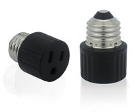 Adaptateur de prise E26 vers prise américaine 10A 110-250V en PC ignifuge à 2/3 broches pour usage domestique et commercial – Vente directe usine