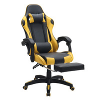 Chaise de jeu en cuir PU, vente en gros, haute qualité, réglable en hauteur, ergonomique, dossier haut, avec repose-pieds
