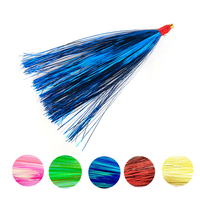 Alpha OEM 10cm Tête de plomb Mylar Flash Teaser Fly Tying Bucktail Leurres de pêche pour le bar de thon d'eau salée