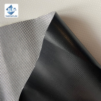 Bâche en tissu PVC enduit imperméable noir, légère (380-500 g/m²), simple face, pour housses de protection d'équipement