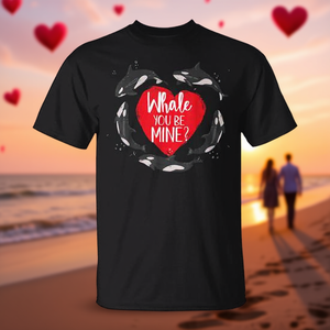 Linda camiseta para amantes de las ballenas orcas para el día de San Valentín Whale You Be Mine - Product Image 3