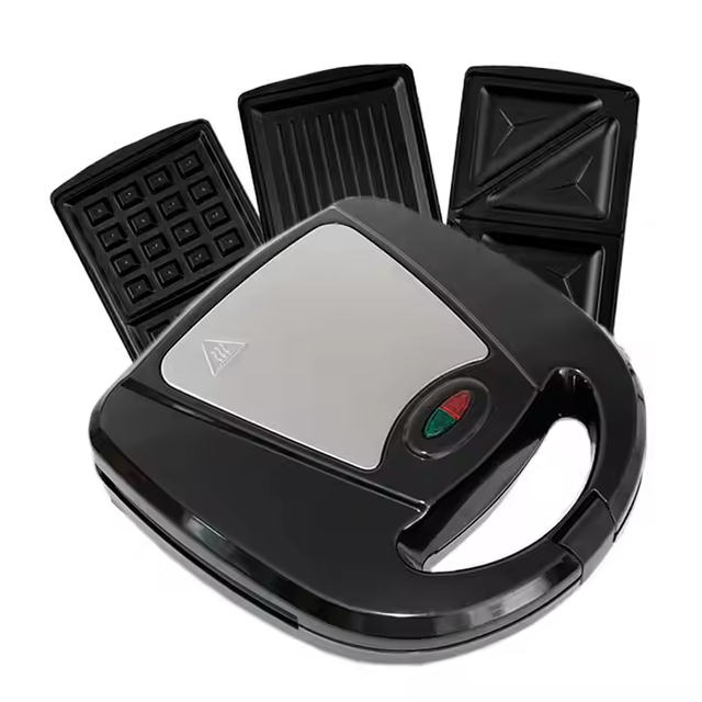 Household 3-in-1 Automatic Electric Household Bread Maker Sandwich Waffle Machine Plastic Kitchen Use