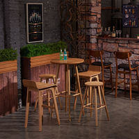Tabouret de bar haut moderne en bois massif, idéal pour la cuisine, le restaurant, la maison et l'usage commercial – Vente chaude en gros