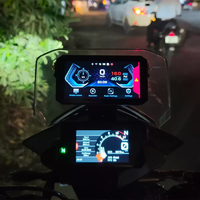 Affichage du tableau de bord de la moto Aoocci avec système de navigation GPS, CarPlay sans fil, Android Auto, système de caméra