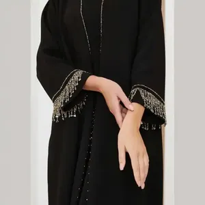 2024斋月祈祷服穆斯林妇女开斋节奢华珠子刺绣时尚阿巴亚迪拜最畅销季风
