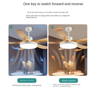 พัดลมเพดานแอลอีดีทันสมัยพร้อมใบพัด5ใบมีด48/52/60นิ้วรีโมทคอนโทรลไม้เนื้อแข็งสำหรับห้องนั่งเล่น - Product Image 3