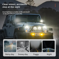 Projecteurs LED pour voiture 12-50V 50W, éclairage de travail tout-terrain avec garantie de 12 mois, aluminium, 4 lentilles