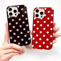 Coque de téléphone antichoc rétro à grands pois pour filles, compatible avec iPhone 17, 16, 15, 14, 13 Pro Max, 16 Plus