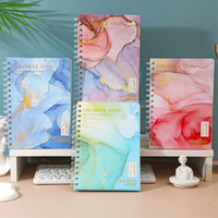 Carnet à spirale A5 en marbre avec feuille d'or, 80 feuilles lignées, couleurs néon, journal esthétique, fournitures de bureau et scolaires, cadeau, vente en gros