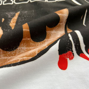 T-shirt à col rond de haute qualité, fabricant de vêtements de rue, t-shirt surdimensionné lourd avec strass, t-shirt en coton, t-shirt ample et court - Product Image 4