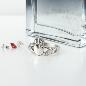 yunnique Heart Shape Stainless Steel <b>Ring</b> Women's Punk Style Wedding Gift Silver Color - Product Image 4