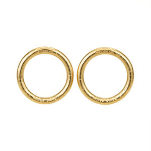 Aiedo Vane Golden Hoop Earrings Chapado en oro de 22k Estilo clásico Unisex Uso diario - Product Image 1