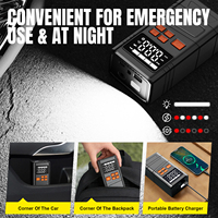Compresseur d'air numérique sans fil 150 PSI 6000 mAh avec écran LED, pompe de gonflage portable ABS à chargement sans fil pour voiture, moto, vélo