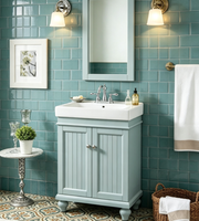 Meuble-lavabo autoportant moderne en bois, armoire gris mat, mobilier de salle de bain pas cher