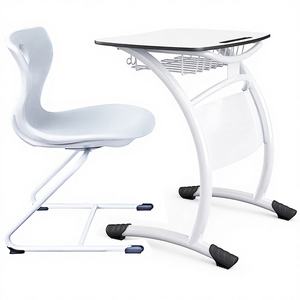 Chaise de bureau moderne pour étudiant, design ergonomique, ensemble mobilier scolaire, table d'étude, table de classe, ensemble chaise et table avec porte-stylo - Product Image 2