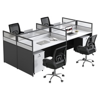 Ensemble de chaises de bureau en gros pour employés avec panneau espace de travail pour employés Style bois moderne quatre-six personnes cloison de bureau