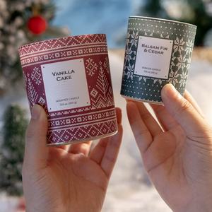 Bougie de Noël de marque privée OEM Pot en verre dépoli de 7.5oz avec couvercles en bois Gravé au <span class=keywords><strong>laser</strong></span> pour bougies à effet lumineux - Product Image 2