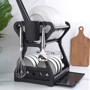 Custom logo Dish <strong>Drying</strong> <strong>Rack</strong> with Drainboard Drainer <strong>Wall</strong>-<strong>hung</strong> Type Kitchen Light Duty Countertop Utensil Organizer Storage - Product Image 3