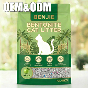 Litière pour chat en bentonite en forme de boule BENJIE Factory OEM ODM, multi-parfums, sans poussière, forte absorption, charbon actif, sable gris 8kg - Product Image 1