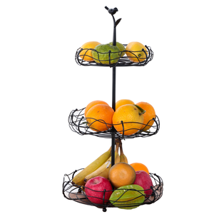 Support à fruits en métal avec porte-bananes, organisateur de rangement multi-niveaux en fil métallique pour comptoir de cuisine, décoratif pour fruits et légumes - Product Image 2