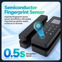 Serrure de porte intelligente KERUI avec empreinte digitale, entrée sans clé, écran TFT, déverrouillage par code, carte et application, sans perçage pour bureau