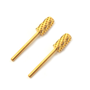6.60mm Gold Coated Large Barrel Chamfer 4XC <b>Carbide</b> Nail <b>Drill</b> <b>Bit</b> for Hard Gel Removal Manicure - Product Image 2