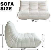 Fauteuil pouf pour adulte, canapé deux places surdimensionné, design moderne, durable, résistant aux intempéries et aux taches, en tissu
