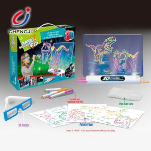 教育儿童魔术3d发光二极管恐龙画板发光二极管DIY 3d魔术画板发光画板玩具 - Product Image 5