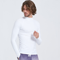 Rash Vest Alta calidad Rashguard Secado rápido Rashie Manga larga Sbart Logotipo personalizado Color blanco Adultos completos para hombres Camisas y tops