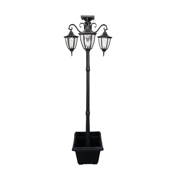 Amazon Solar Lamp Post Light with Planter Arm Hook LED Cast Aluminum Landscape Pathway Street for Outdoor Eco-friendly 80 IP65