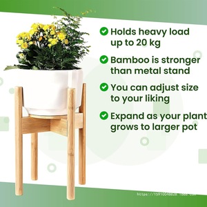Solid Wood Flower <b>Stand</b> Rectangle Detachable Standing Type For Living Room Indoor Use Natural Wood Color - Product Image 4