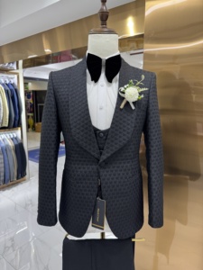 Nouveau <span class=keywords><strong>Costume</strong></span> de <span class=keywords><strong>Mariage</strong></span> pour Homme <span class=keywords><strong>Blanc</strong></span> <span class=keywords><strong>Noir</strong></span>, Ensemble 3 Pièces Jacquard Coupe Slim pour Marié <span class=keywords><strong>et</strong></span> Affaires - Product Image 6