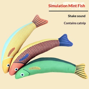Giocattoli per Gatti in Peluche a Forma di Pesce con Erba Gatta, Resistenti ai Morsi, Interattivi - Product Image 2