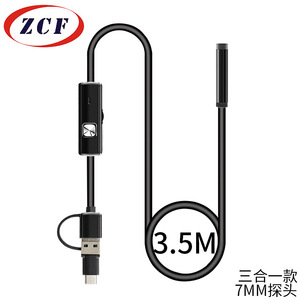 ZCF 3-In-1 Pipe Endoscope 7Mm 10M Length 6 Led Light For Automotive Repair Inspection Tool - Product Image 4