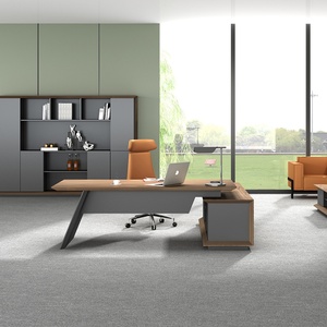 High-end Electric Equipment Study Typing Work From Home Executive Workstation <b>Office</b> Furniture Desk <b>Table</b> with File Cabinet - Product Image 1