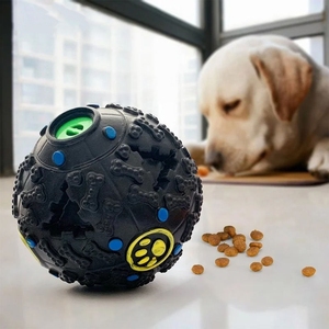 Quchonpet NOUVEAU Distributeur de friandises pour chien anti-morsure à alimentation lente, balle interactive couineuse, jouet à mâcher durable en TPR pour animaux de compagnie, jouet de puzzle pour animaux - Product Image 1