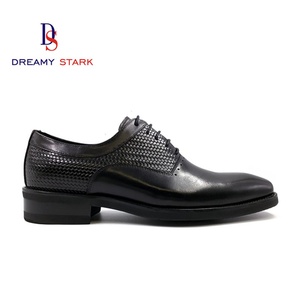 Chaussures Oxford à lacets pour homme, en cuir véritable noir, faites à la main, de haute qualité, avec motif tissé en relief, logo personnalisé, marque originale, confortables, pour l'automne - Product Image 5