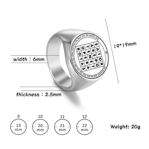 Anillo de Acero Inoxidable 316 con Figura Mística de Salomón, el <span class=keywords><strong>Rey</strong></span>, Segunda Pentáculo de Saturno, Grabado Láser, <span class=keywords><strong>Amuleto</strong></span>, Joyería, Anillos R256 - Product Image 3