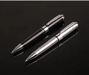 Canetas de metal de luxo de luxo, com logotipo personalizado, caneta gorda preta promocional pesada