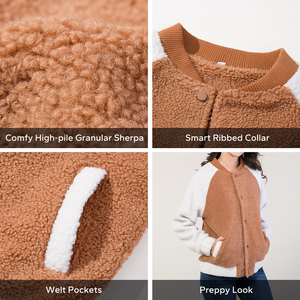 Veste polaire à boutons en polyester et laine polaire personnalisée grande taille pour femmes - Product Image 2
