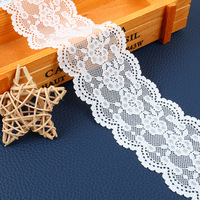Stock 5-6.5cm Nylon Blanc Élastique De Luxe Dentelle Tissu pour Robe de Mariée À La Main DIY Crochet Dentelle Garniture