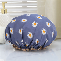 Grand bonnet de douche réutilisable à deux couches pour femmes imperméable pour tous les types de cheveux-Tresses longues bouclées droites