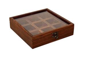 Wooden Square Masala <b>Box</b> Table Top Spice Containers Jars with Spoon Portable & Durable - Product Image 3