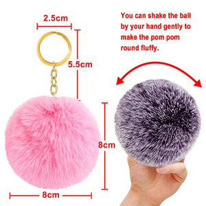 <span class=keywords><strong>Keychain</strong></span> thỏ giả lông Pompom Fluffy bóng Fluffy pompoms keyiring cho phụ nữ cô gái Túi phụ kiện <span class=keywords><strong>Keychain</strong></span> - Product Image 5