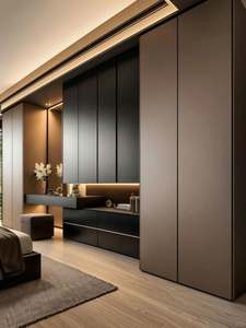 Usine de meubles de chambre à coucher moderne sur mesure haute brillance Casiers de garde-robe Armoires personnelles - Product Image 4