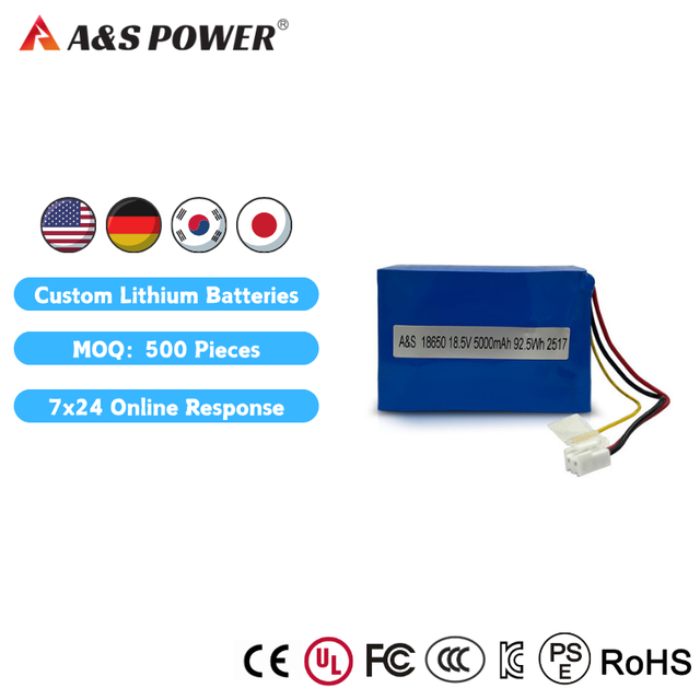 IEC62133 18650 18.5v 5000mAh Li-ion Battery OEM / Custom Rechargeable Lithium Ion Battery for Medical Devices