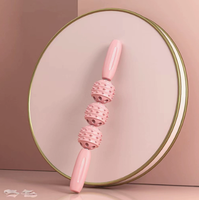 Balle de massage de yoga, masseur pour les mollets, relaxant pour la colonne cervicale et les épaules, baguette de massage unisexe à picots en PP, rose et bleu