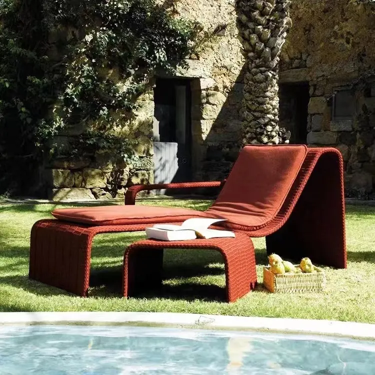 2023 mobili da giardino impermeabili moderni di lusso Chaise longue da spiaggia Hotel Garden Pool Sun Lounge sedia a sdraio in corda per esterni